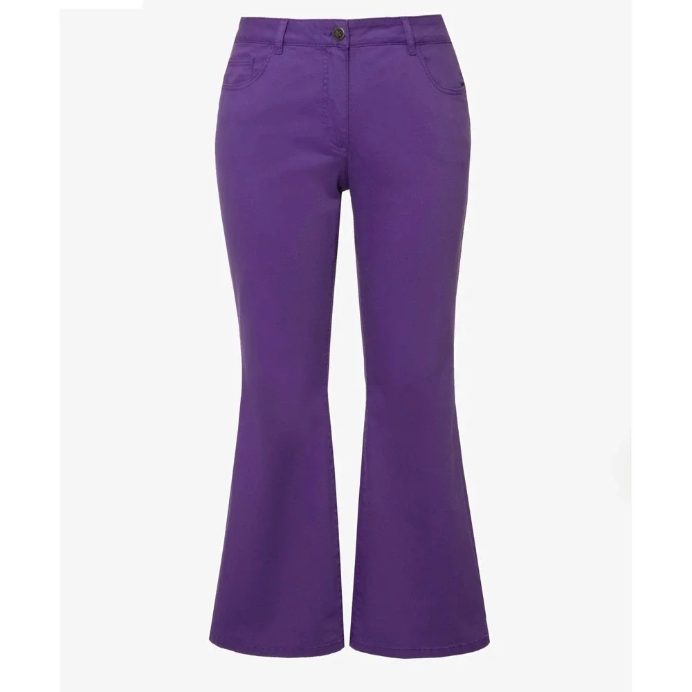 NWT Angel of Style‎ Ulla Popken Purple Flared Jeans Plus 26W High Rise X123